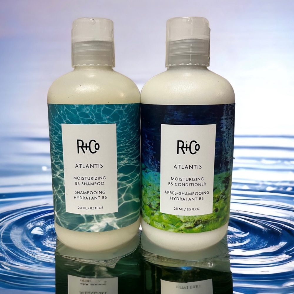 Sealed R+Co Atlantis Shampoo and Conditioner.